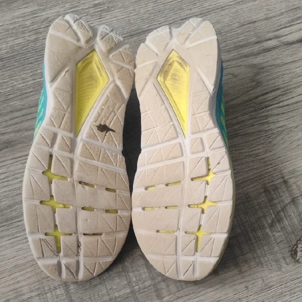 Hoka Mach 5 Sneakers in Yellow and Teal Women's Size 6.5B - Picture 10 of 12